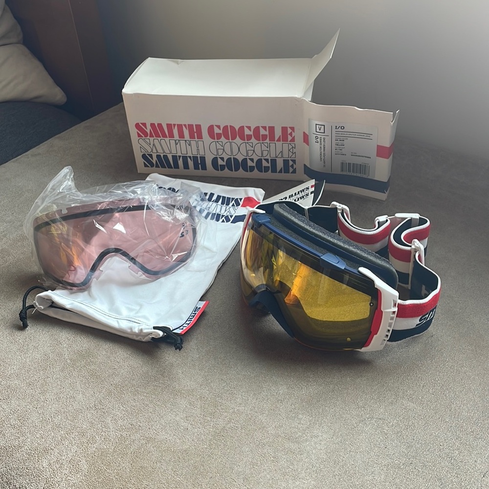 SMITH I/O vaporator series goggles
Red, White and Blue 
New with tags